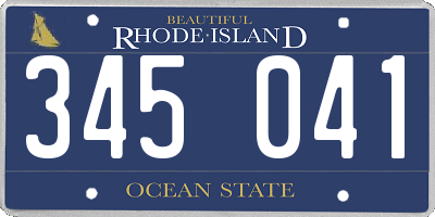 RI license plate 345041