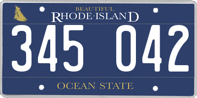RI license plate 345042