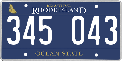RI license plate 345043