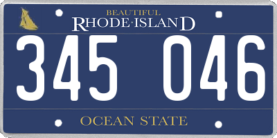 RI license plate 345046