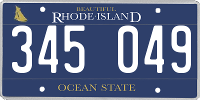 RI license plate 345049