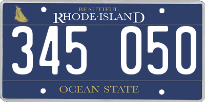 RI license plate 345050