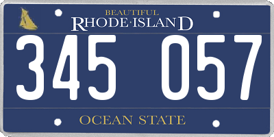 RI license plate 345057