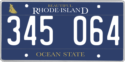 RI license plate 345064