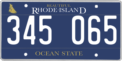 RI license plate 345065