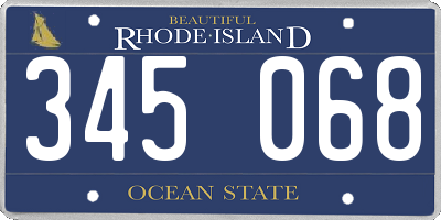 RI license plate 345068