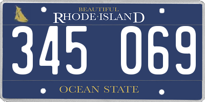 RI license plate 345069