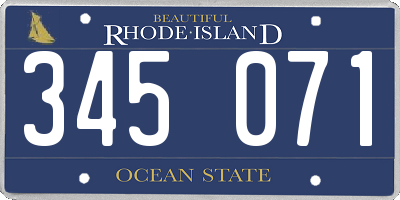 RI license plate 345071