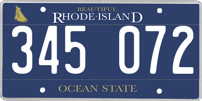 RI license plate 345072