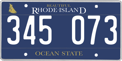 RI license plate 345073