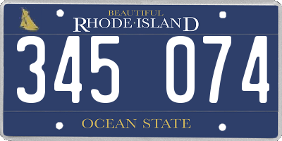 RI license plate 345074