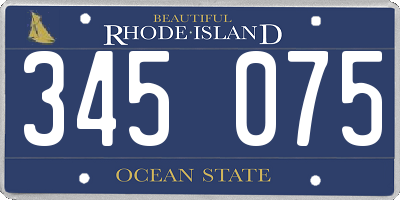 RI license plate 345075