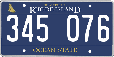 RI license plate 345076