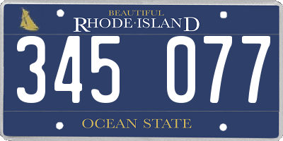 RI license plate 345077