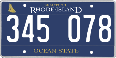 RI license plate 345078