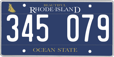 RI license plate 345079