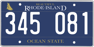 RI license plate 345081