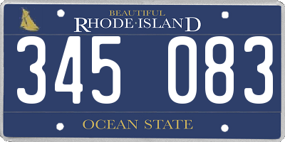 RI license plate 345083