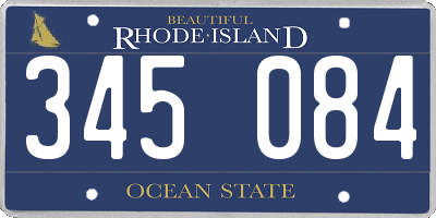 RI license plate 345084