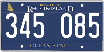 RI license plate 345085