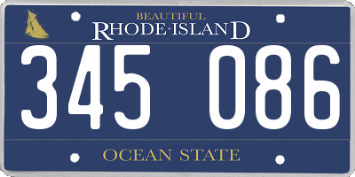 RI license plate 345086