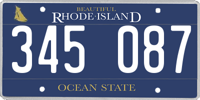 RI license plate 345087