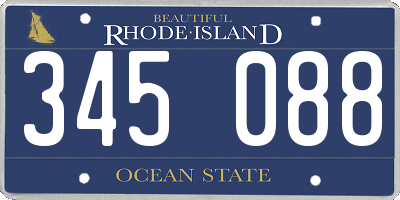 RI license plate 345088