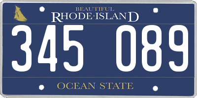 RI license plate 345089