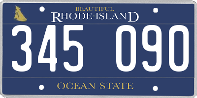 RI license plate 345090