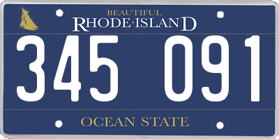 RI license plate 345091
