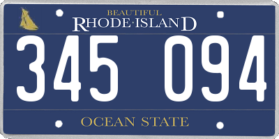 RI license plate 345094