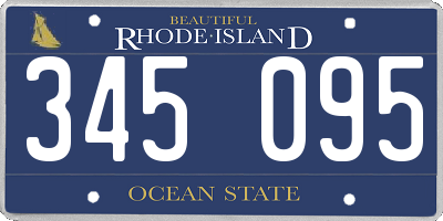 RI license plate 345095