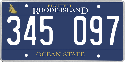 RI license plate 345097