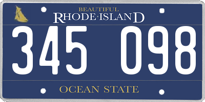 RI license plate 345098