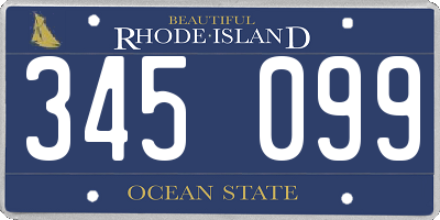 RI license plate 345099