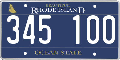 RI license plate 345100