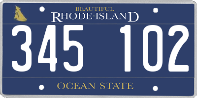 RI license plate 345102