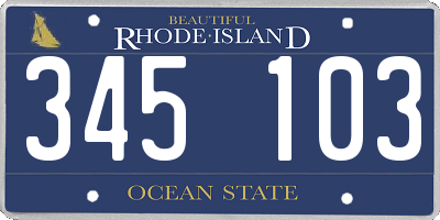 RI license plate 345103