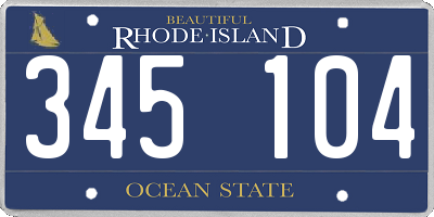 RI license plate 345104