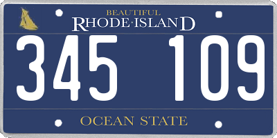 RI license plate 345109