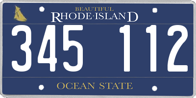 RI license plate 345112