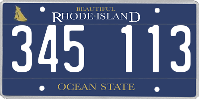 RI license plate 345113