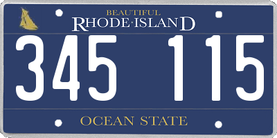 RI license plate 345115