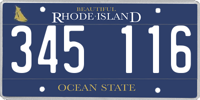 RI license plate 345116