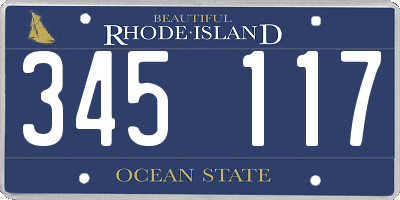 RI license plate 345117