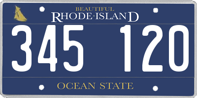RI license plate 345120