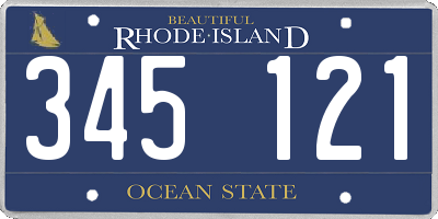 RI license plate 345121