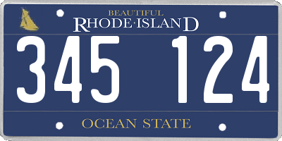 RI license plate 345124
