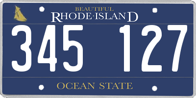 RI license plate 345127