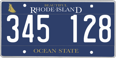 RI license plate 345128